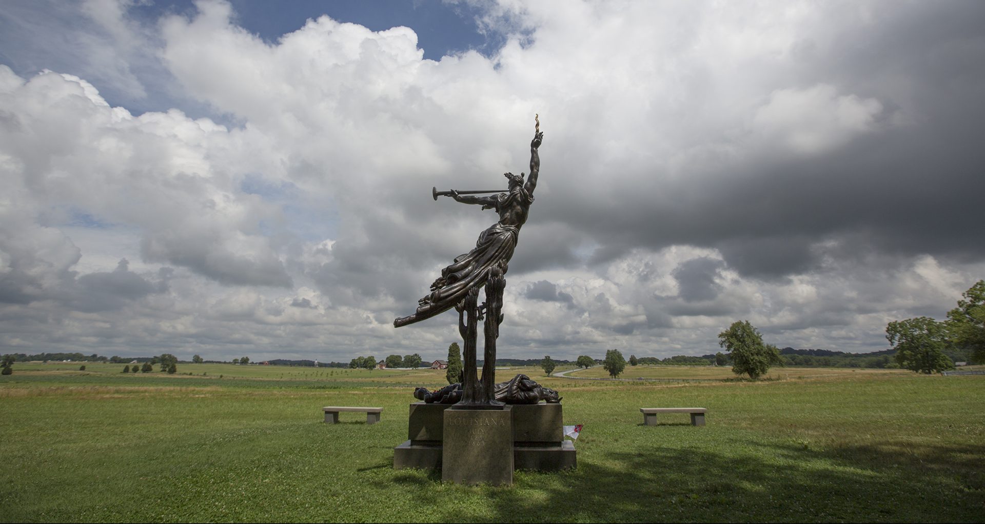 The Louisiana Monument raises up near the rebel encampment on Seminary Ridge on the Gettysburg battlefield, July 1, 2013, the 150th anniversary of the first day of the historic 1863 battle.
Mark Pynes | mpynes@pennlive.com