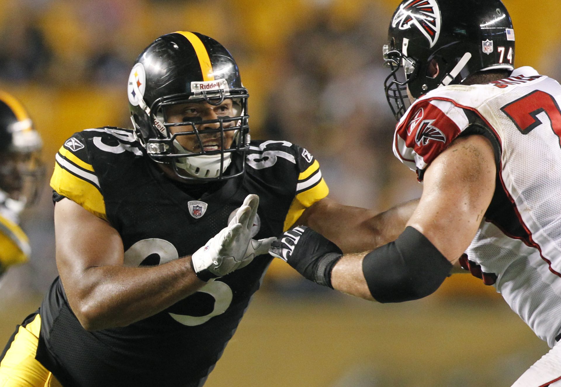 FILE - In this Aug. 27, 2011, file photo, Pittsburgh Steelers defensive end Cameron Heyward (95) plays in a preseason NFL football game against the Atlanta Falcons, in Pittsburgh.