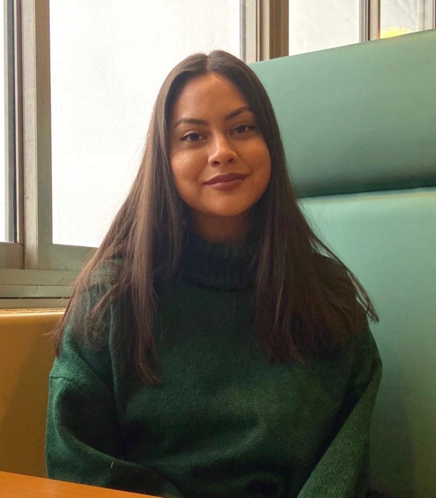 Dulce Gonzalez enjoys a meal at one of Penn State's dining commons.