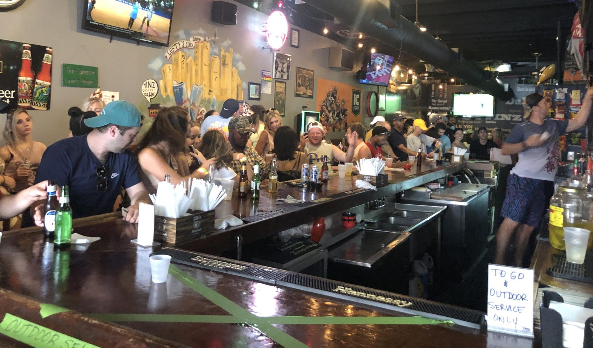 Lefty's in the Strip District on Sunday, as the Allegheny County Health Department announced new rules.