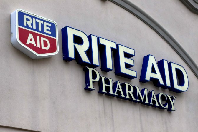 This is the sign on a Rite Aid Pharmacy in Pittsburgh, Pa., Tuesday, April 14, 2020.