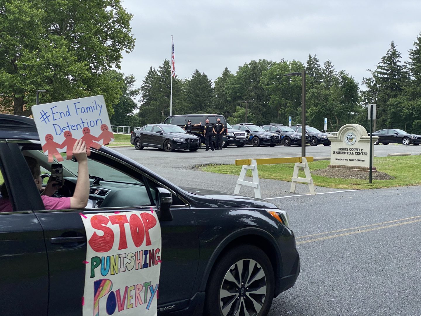 A 12 hour protest was held in front of the Berks County Residential Center July 17, calling for the release of immigrant families detained inside. 