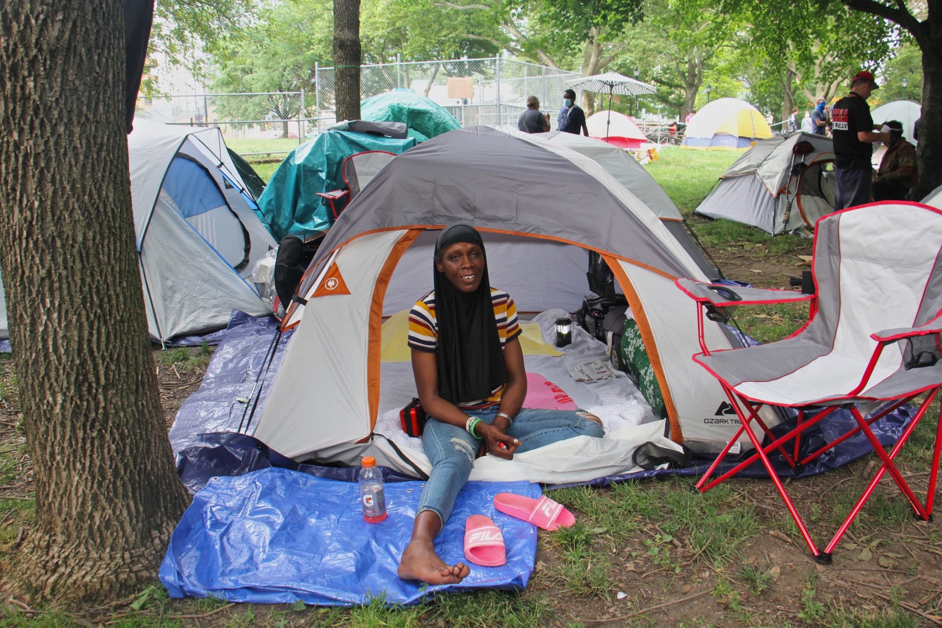 Tanya Lilly has been homeless since October. 'I'm so tired,' she said. 'This is not the way I want to live, but it's better than sleeping on the cement.'