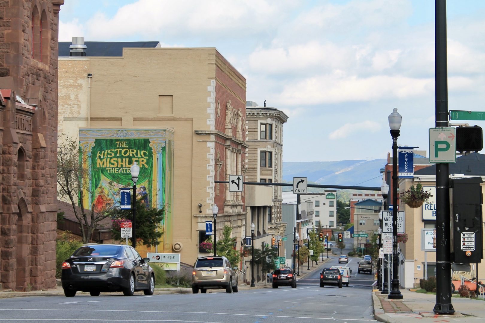 Looking northwest from the intersection of 12th Ave. and 13th St. in downtown Altoona, Pa.