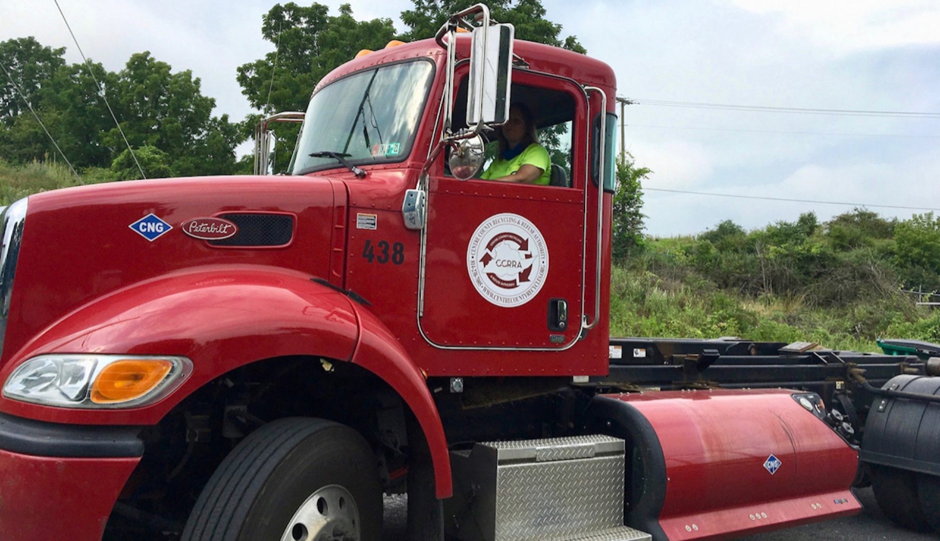 One of the Centre County Recycling and Refuse Authority's trucks that run on compressed natural gas on July 22, 2020. The authority is one of the agencies and businesses getting funding from the state Departme