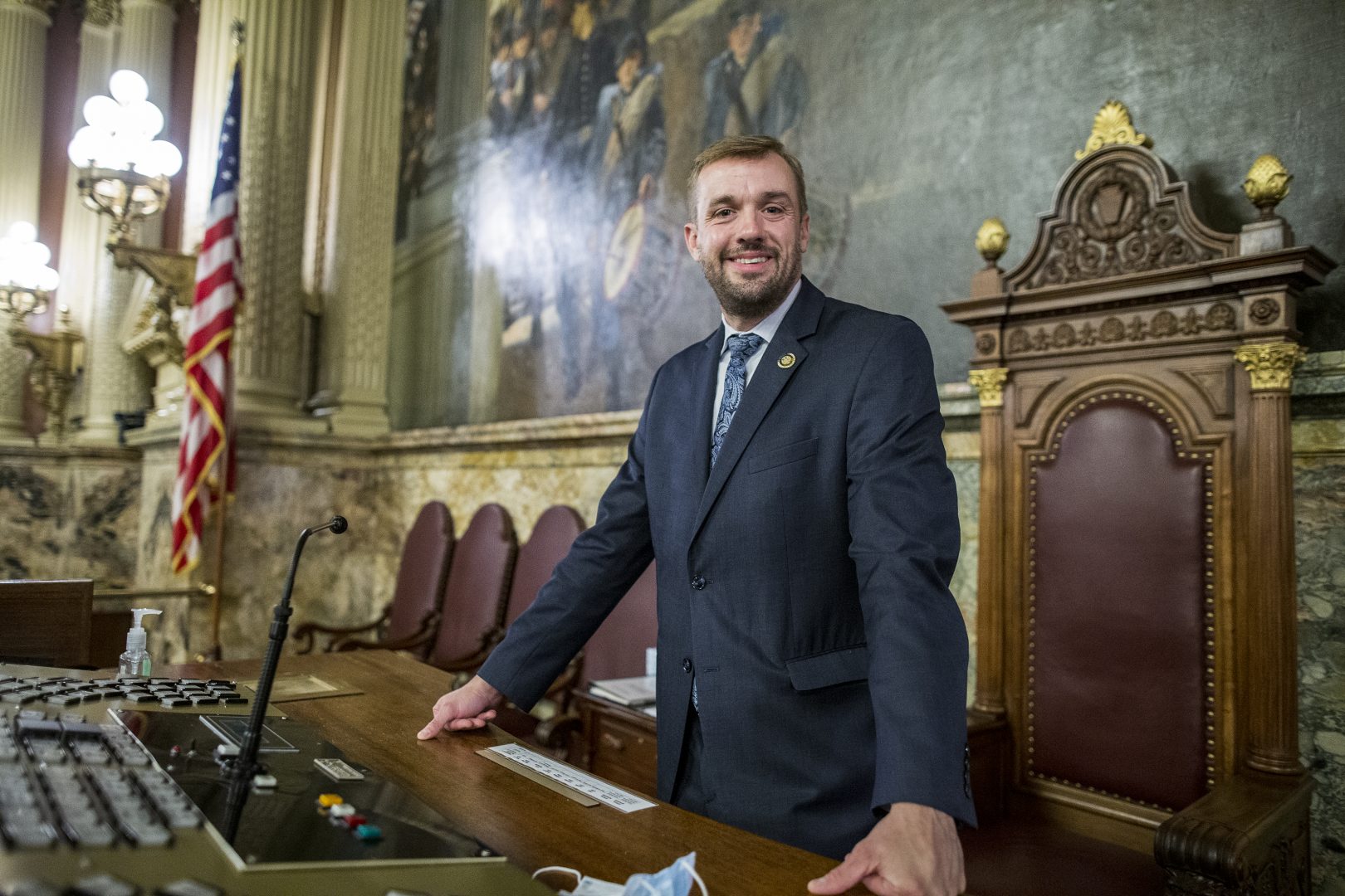 New House Speaker Bryan Cutler, who just took the top post in the state House of Representatives 10 days ago. Cutler is a Lancaster County Republican and the first speaker from Lancaster County in many years. July 1, 2020.