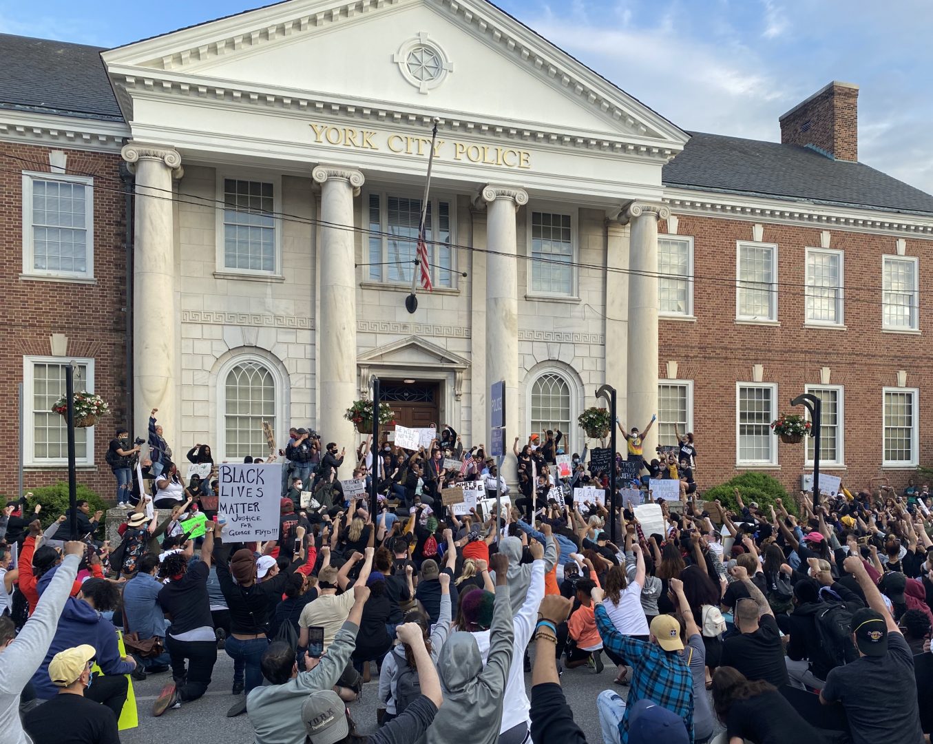 Protesters gather outside the York City Police Department on June 2, 2020. Later, the city posted its use-of-force policy online in an effort to build increase transparency and build trust.