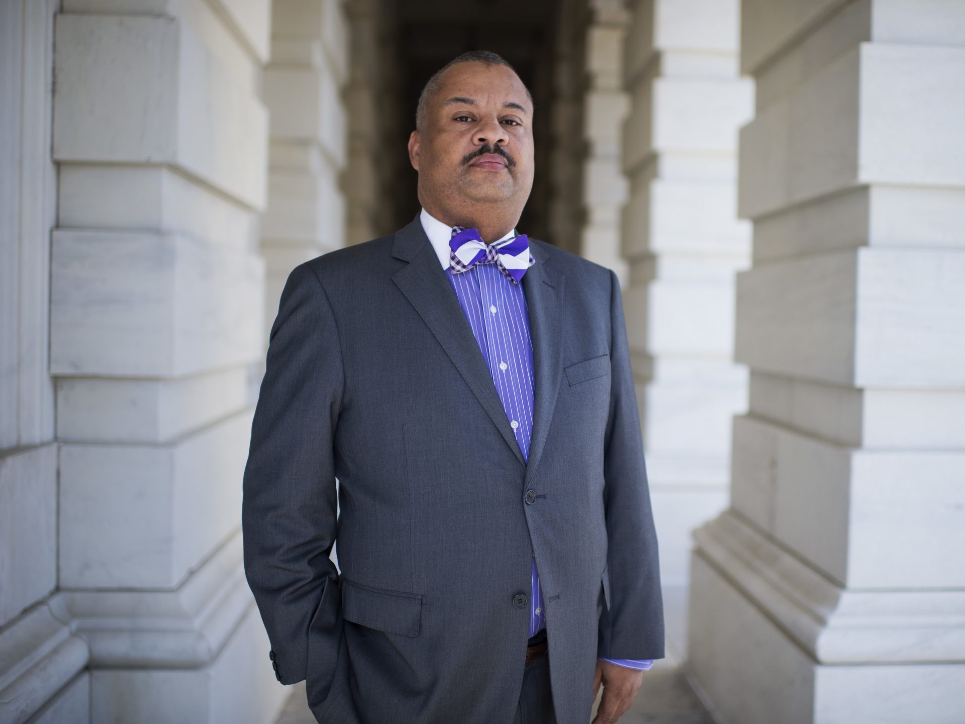 Rep. Donald Payne Jr., then a candidate for Congress, is photographed outside of the U.S. Capitol in October 2012.