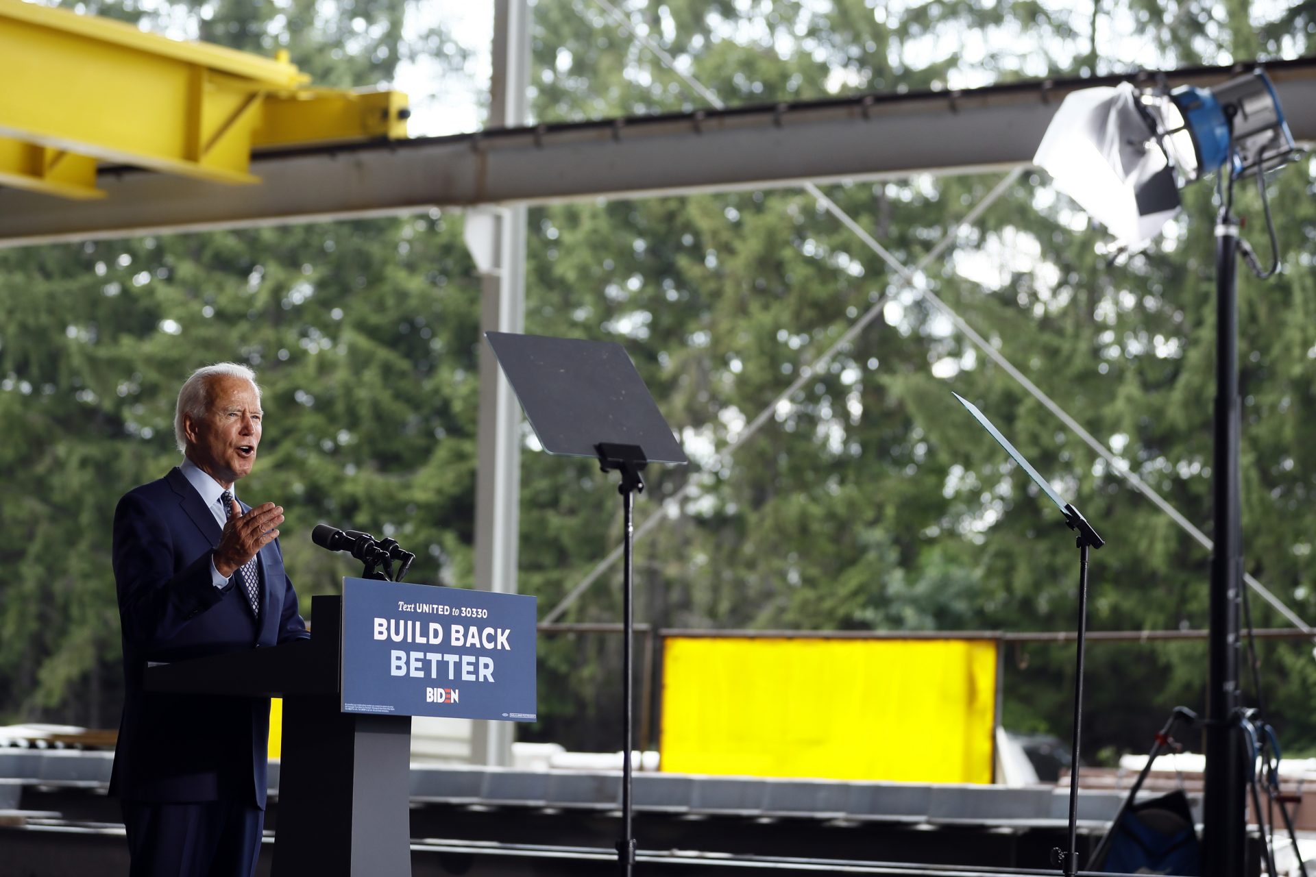 Democratic presidential candidate former Vice President Joe Biden speaks at McGregor Industries in Dunmore, Pa., Thursday, July 9, 2020.