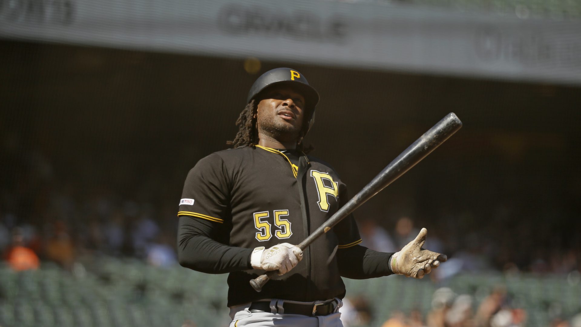 Pittsburgh Pirates' Josh Bell during a baseball game against the San Francisco Giants Thursday, Sept. 12, 2019, in San Francisco.