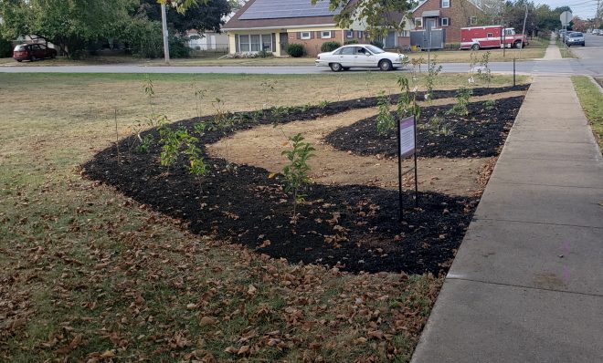 A community garden in York as it looked shortly after it was created in September 2019. The garden, on Atlantic Avenue near Lincoln Park in the city, is intended to benefit both nature and the surrounding neighborhood.