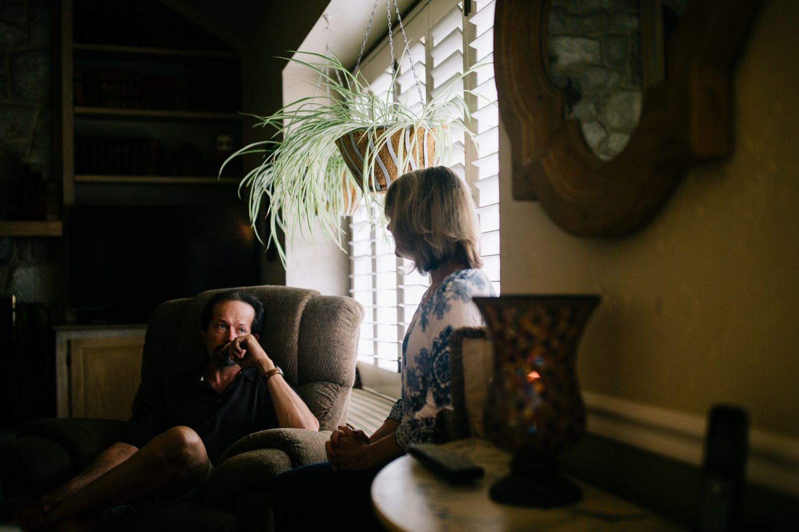 Paul and Martha Stringer reflect on their daughter Kimberly's struggle with mental illness in their Morrisville, Pa., home on Aug. 7, 2020.  