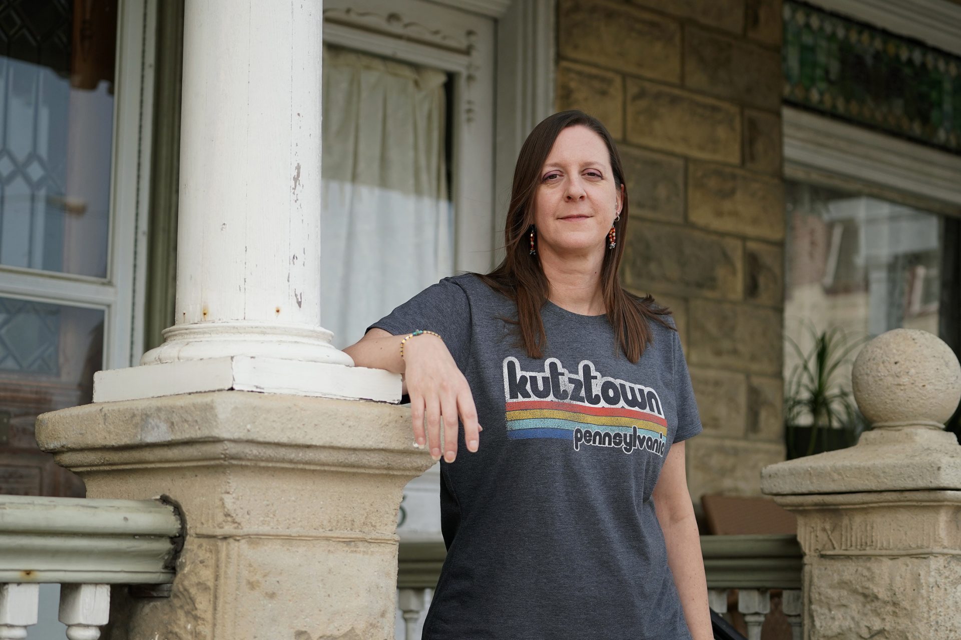 Denise Bosler, department chair of Communication Design at Kutztown University, is photographed at her home just blocks away from the campus in Kutztown, Pennsylvania