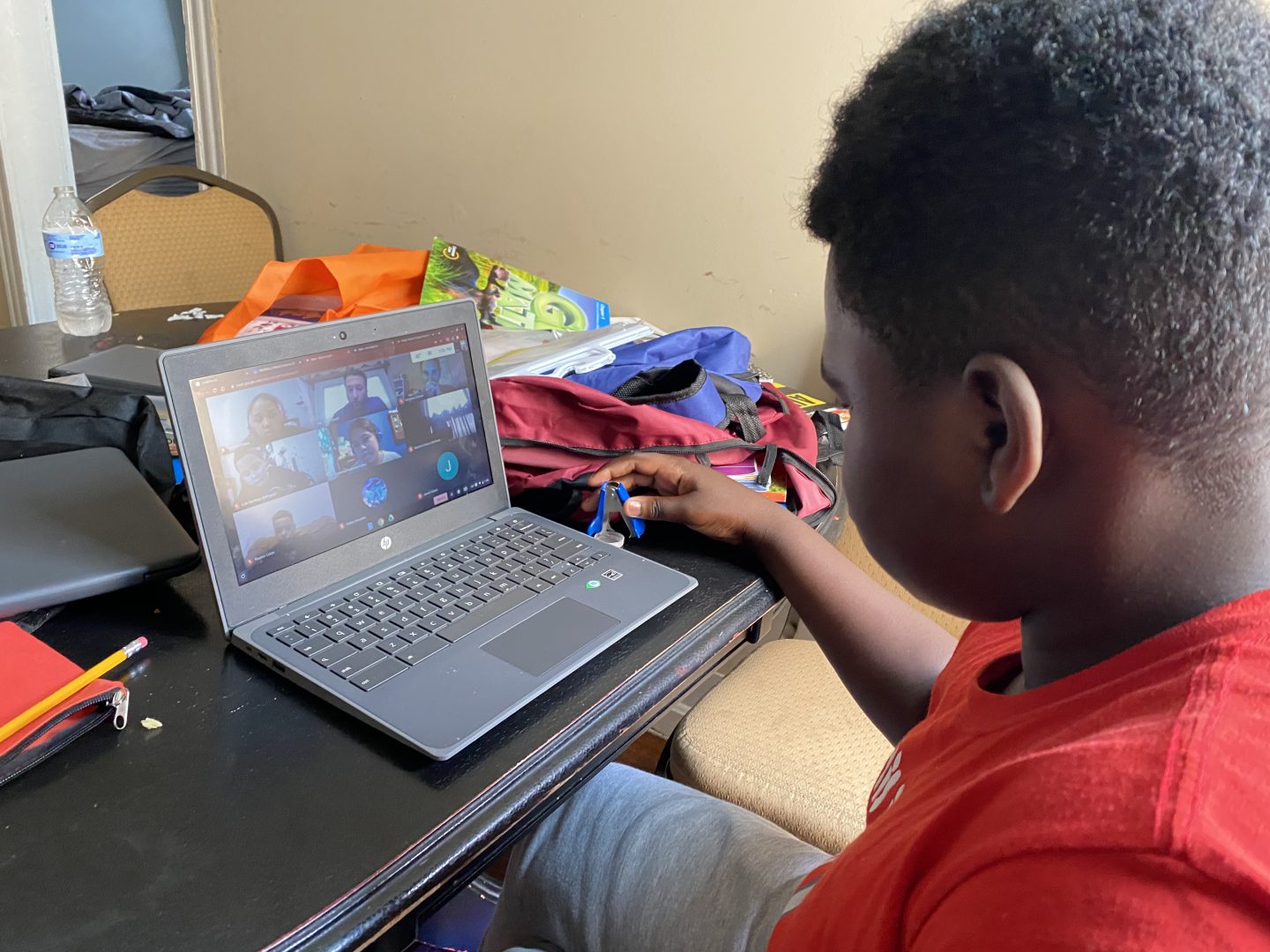 Migreldi Lara's son, Julauris, 11, attends virtual classes in the Reading School District due to the pandemic. 