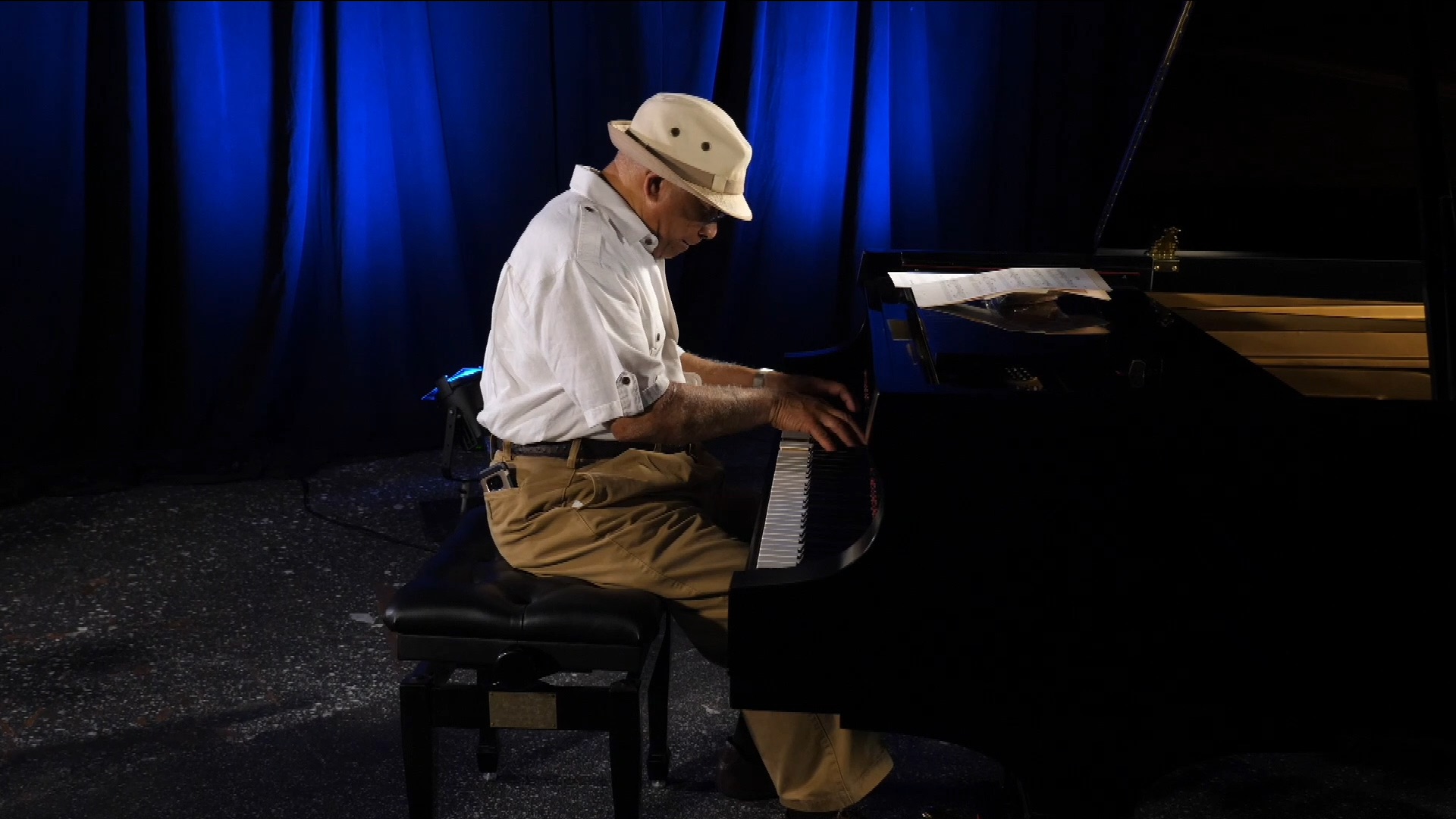 Jimmy Wood playing piano.