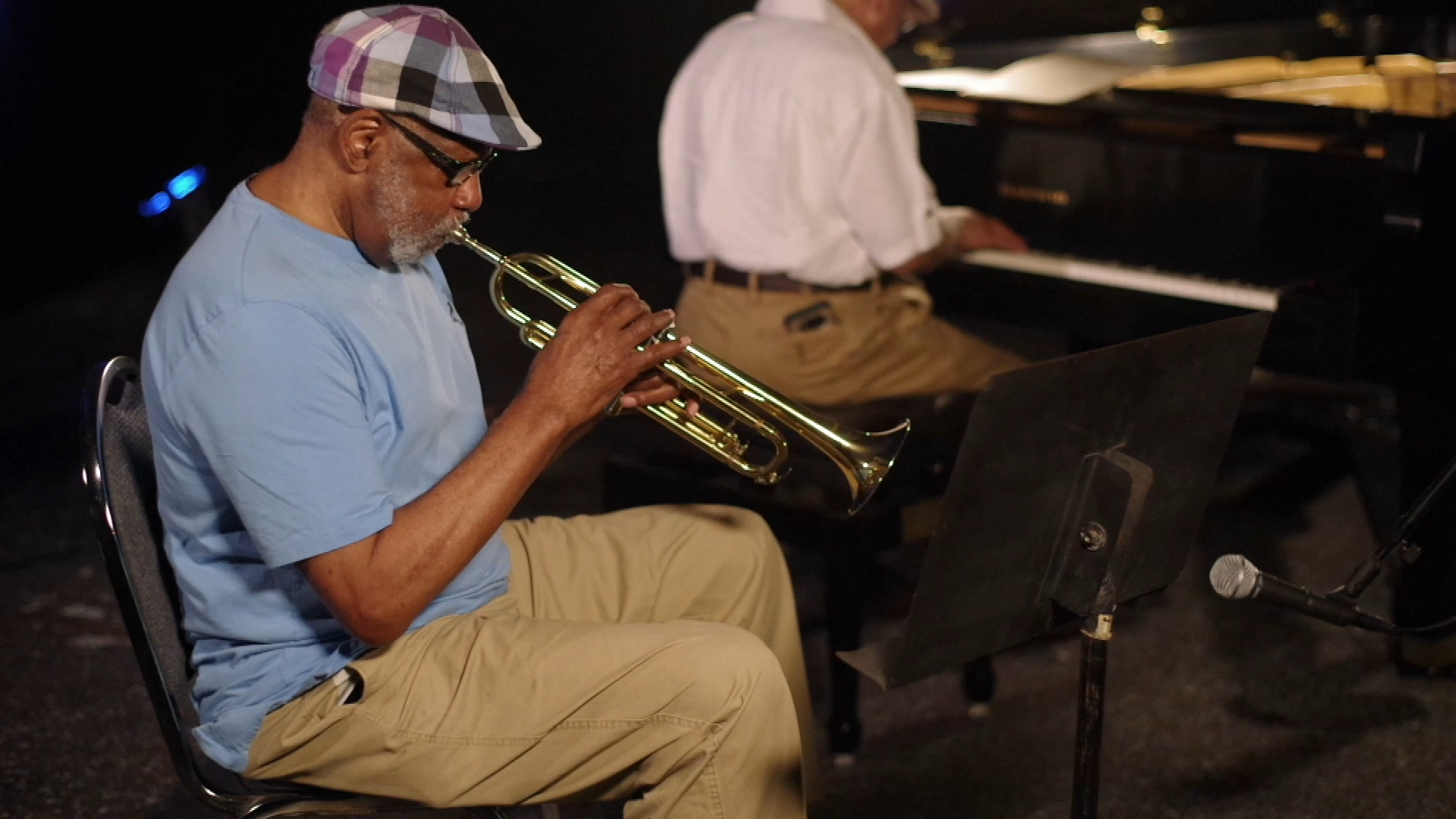 Ronnie Waters playing trumpet.