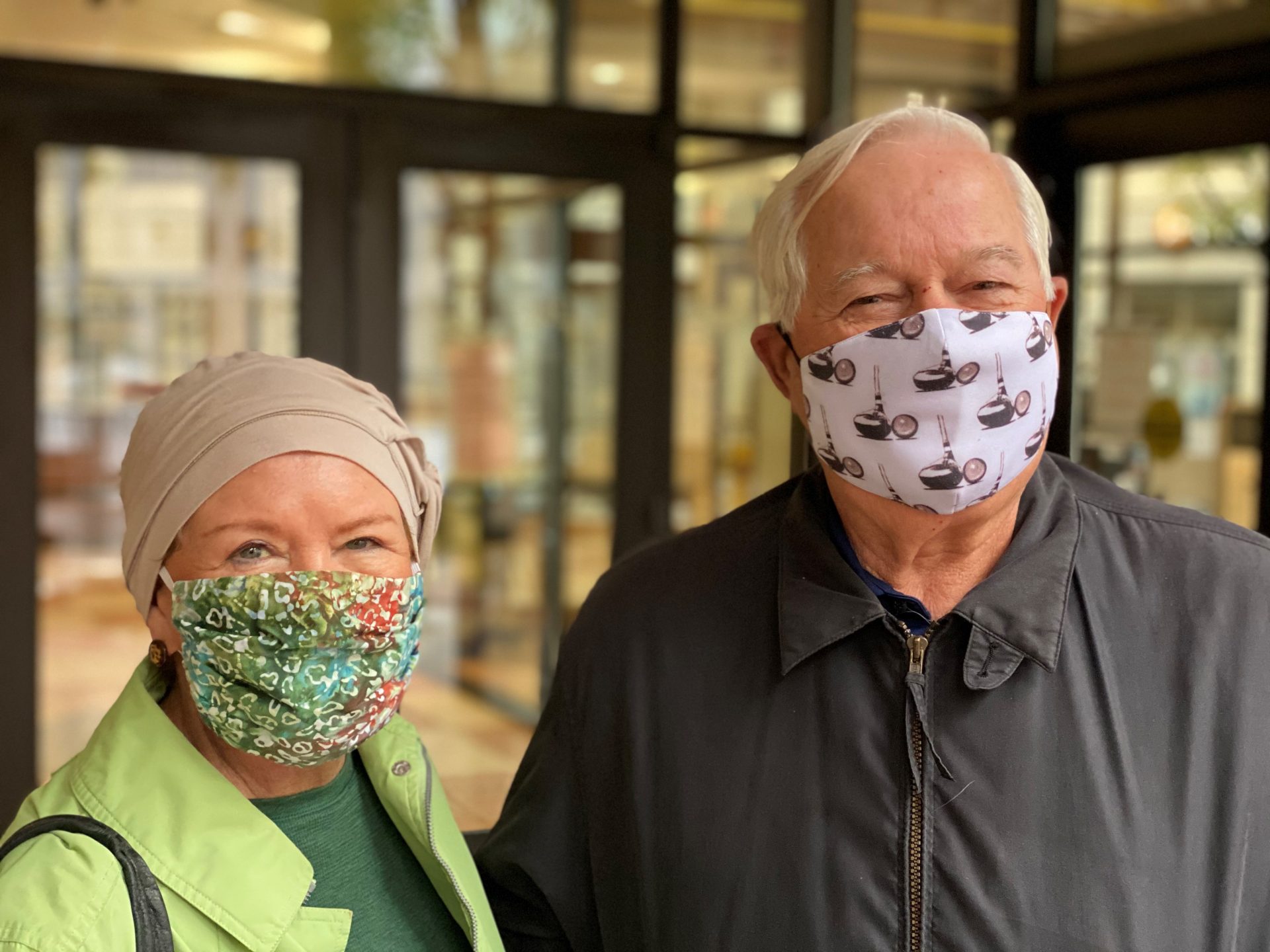 Linda and Mark Kanoff stand for a portrait outside of the Dauphin County Board of Elections office in Harrisburg Mon., Oct. 12, 2020. They applied for mail-in ballots this year because Linda is in treatment for cancer and is at higher risk for getting sick with COVID-19. They hand-delivered their ballots.