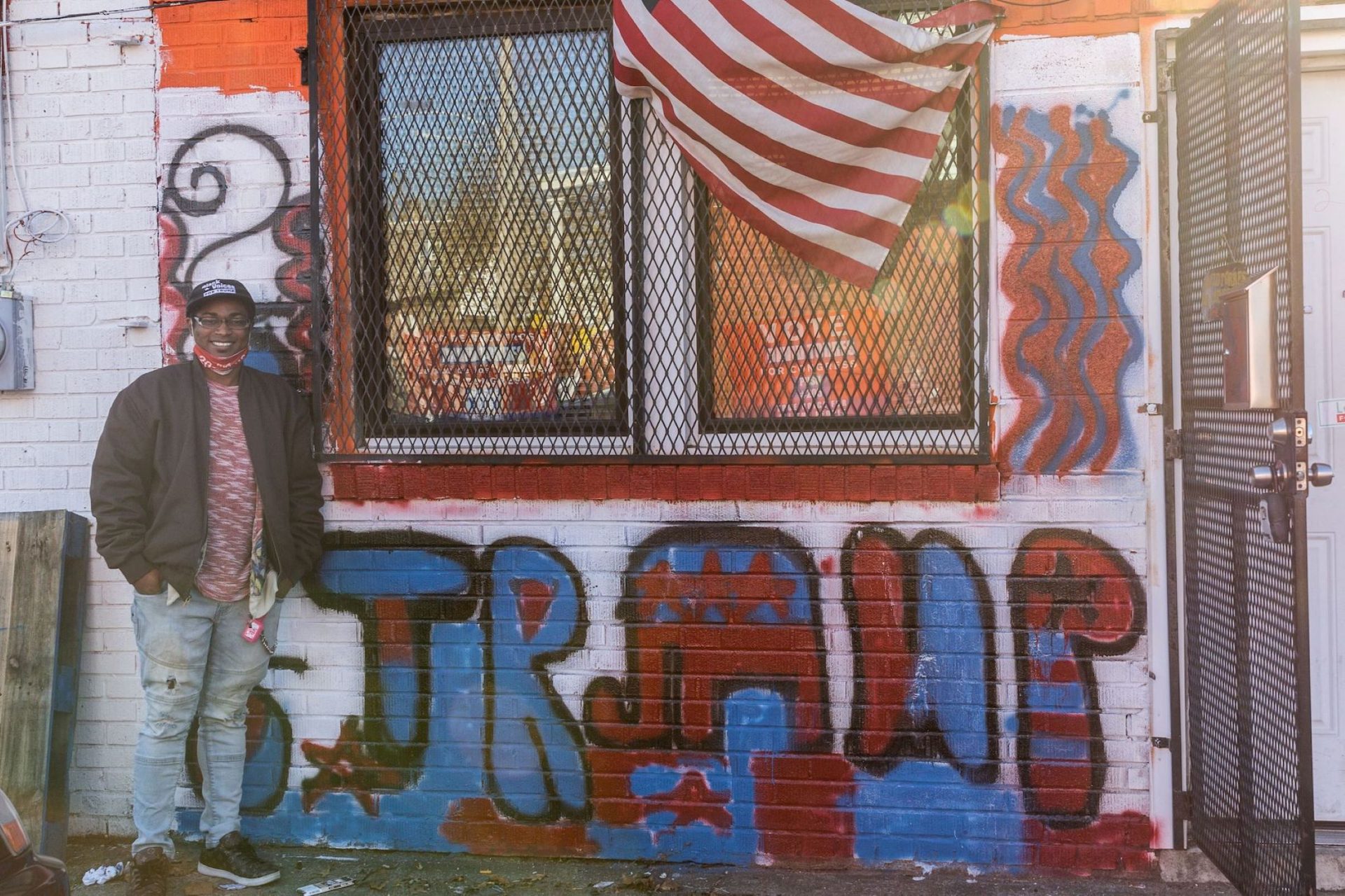 Pastor Phillip Fisher Jr. of the Center of Universal Divinity in North Philadelphia supported President Trump and local Republicans in the Nov. 3 election. Children he works with in his congregation painted the Trump 2020 mural outside the church.