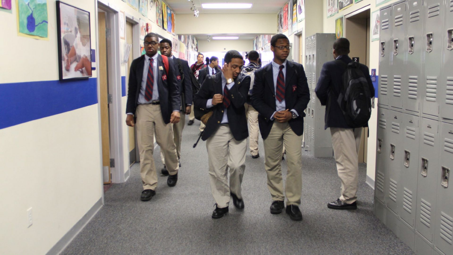 Students at Boys' Latin of Philadelphia Charter School are shown in 2013. Boys' Latin is one of 21 charter schools in the city that joined the coalition