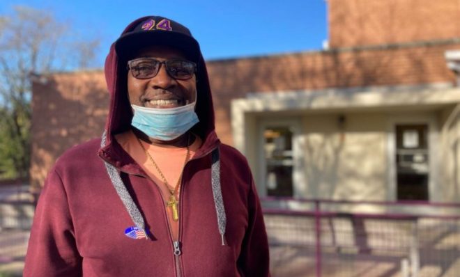 Darryl Watts cast his ballot in Clairton. He said he thinks about the environment when he votes. 