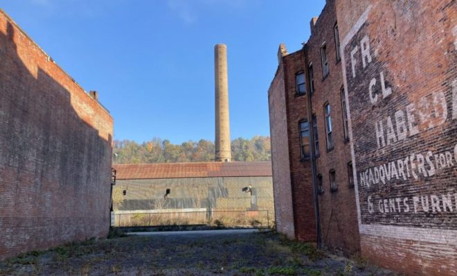 The coke plant along the Monongahela River, viewed from Monessen’s downtown.
