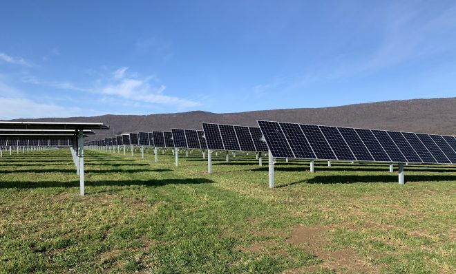 This solar field in Lurgan Township, Franklin County provides power to Penn State. Panels are seen here on Nov. 24, 2020. 