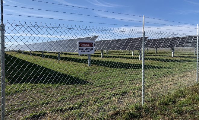 The Nittany 1 Solar Farm, seen here from outside protective fencing in Lurgan Township, Franklin County on Nov. 24, 2020.