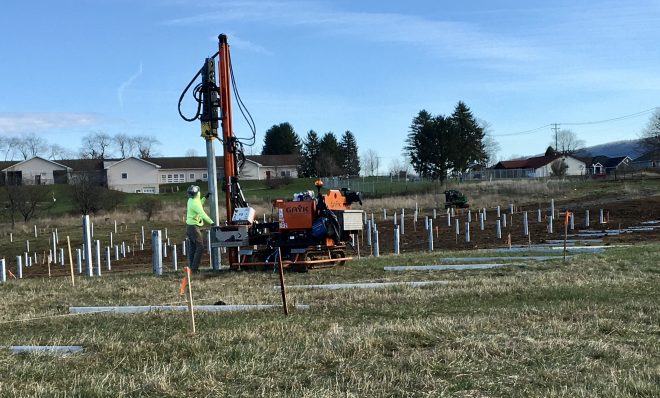 Work on the second phase of the University Area Joint Authority's solar array project outside of State College.