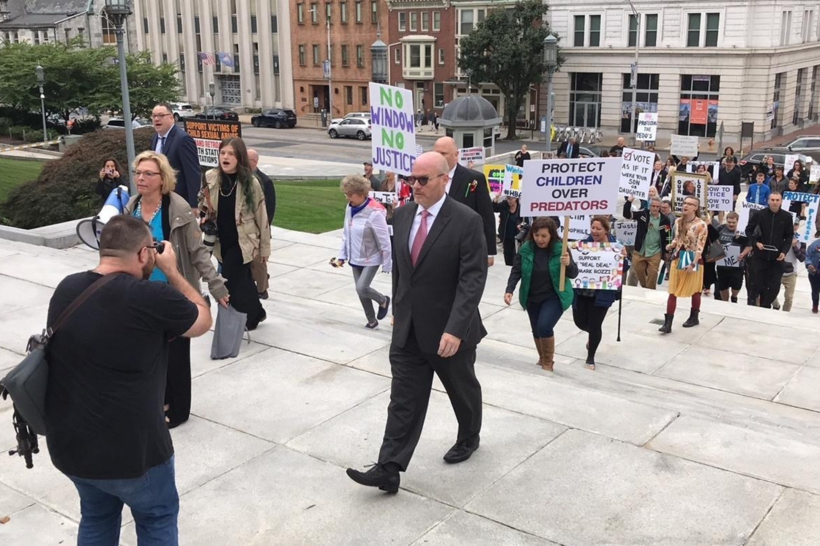 Shaun Dougherty lobbying for changes to the statute of limitations in Harrisburg in 2019. (Courtesy of Dougherty)