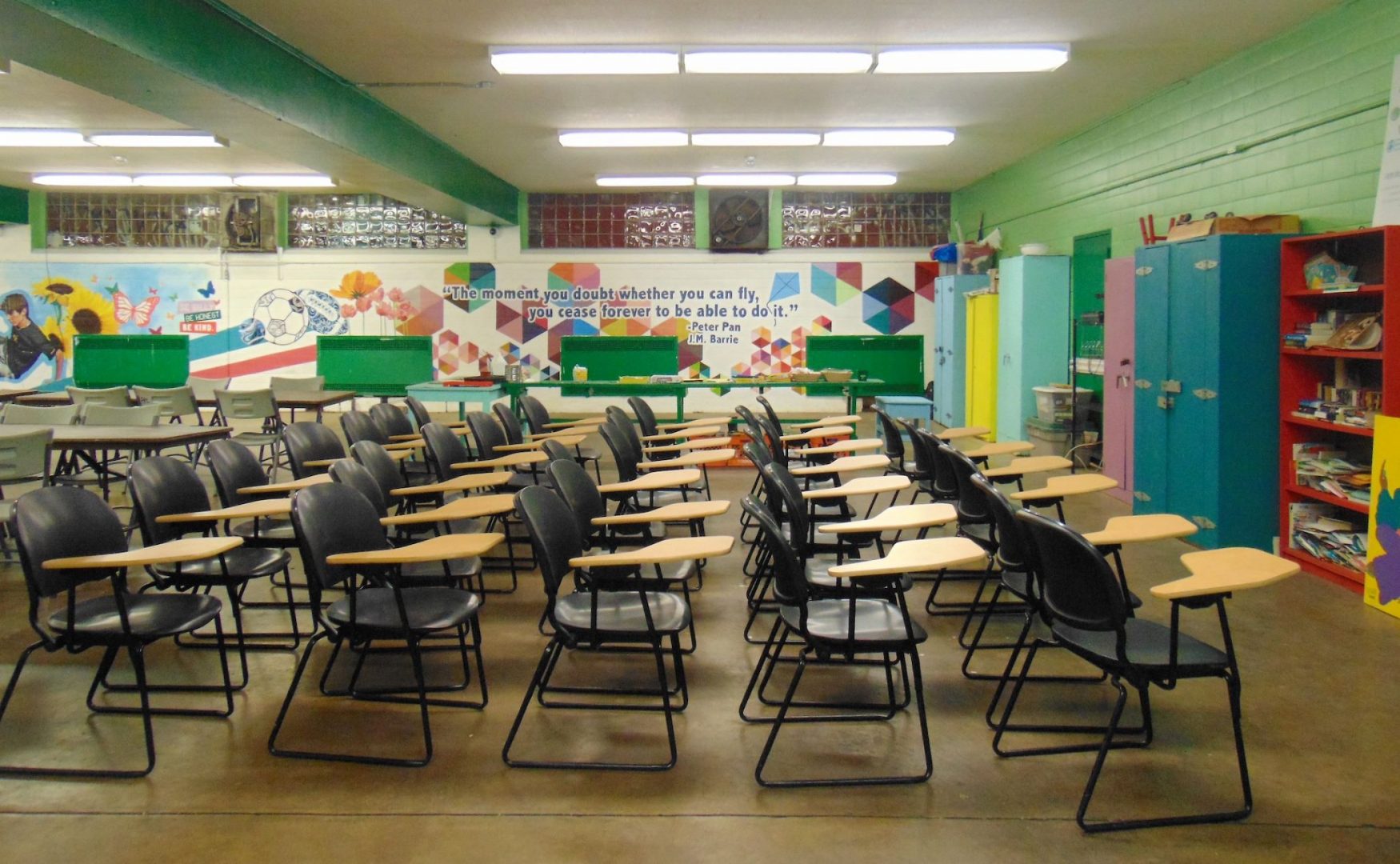 An empty classroom in Philadelphia. 