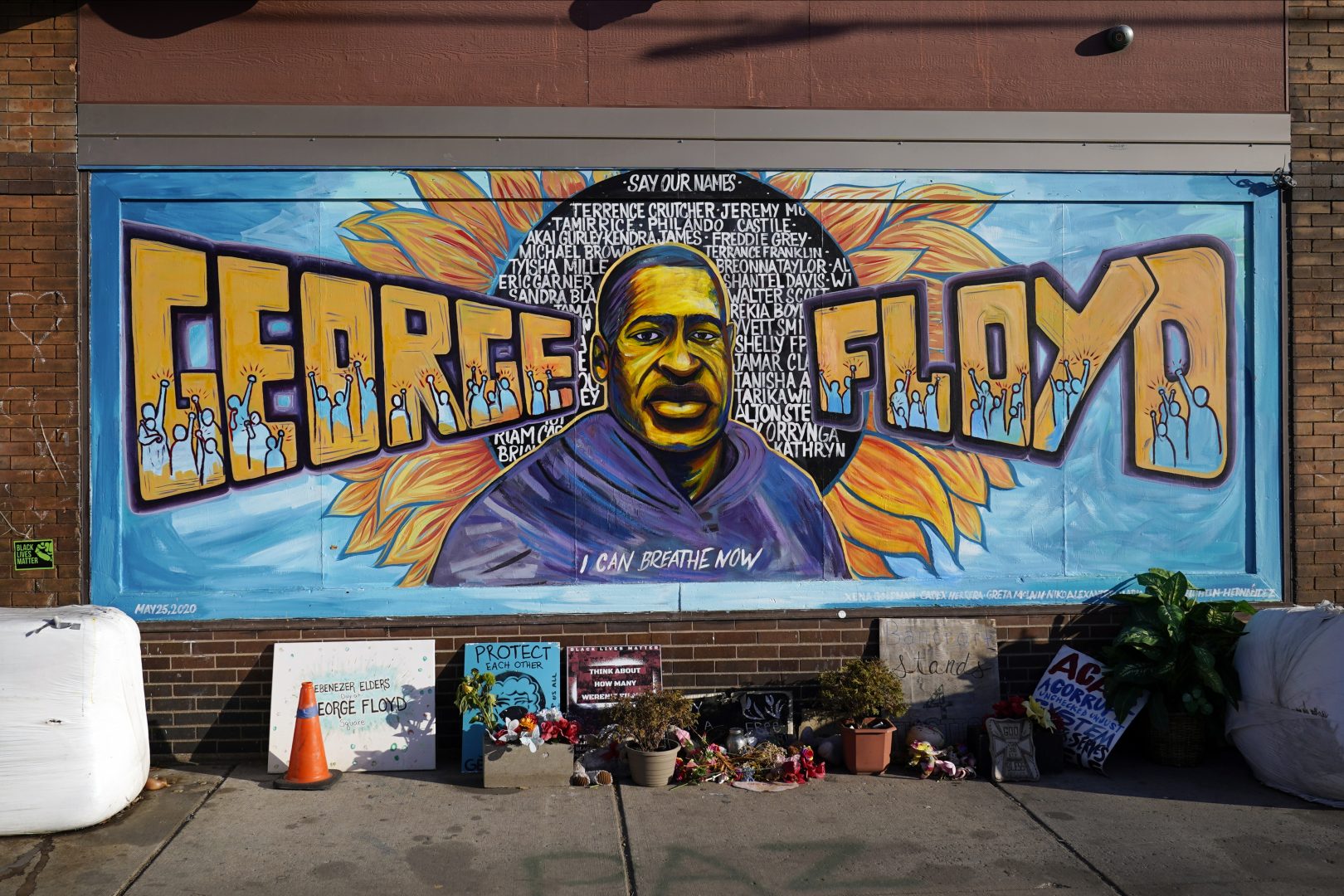 George Floyd Square is shown on Feb. 8, 2021, in Minneapolis. Ten months after police officers brushed off George Floyd's moans for help on the street outside a south Minneapolis grocery, the square remains a makeshift memorial for Floyd who died at the hand of police making an arrest.