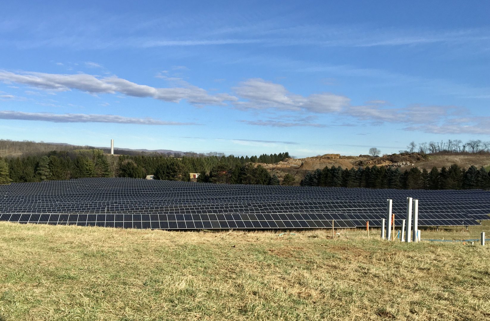 Solar panels that are part of the University Area Joint Authority's solar array in Centre County, Pennsylvania.