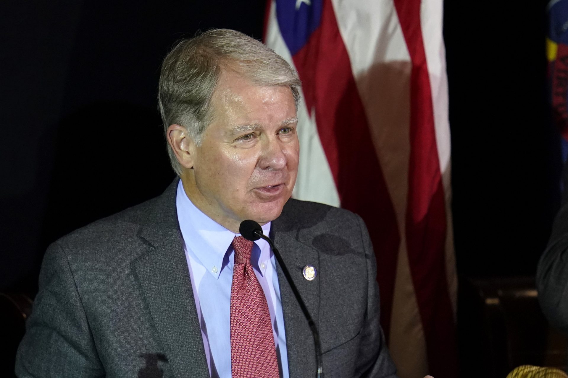 Pennsylvania Sen. David Argall, of the 29th district and chair of the Pennsylvania State Senate Majority Policy Committee, speaks during a hearing, Wednesday, Nov. 25, 2020, in Gettysburg, Pa.