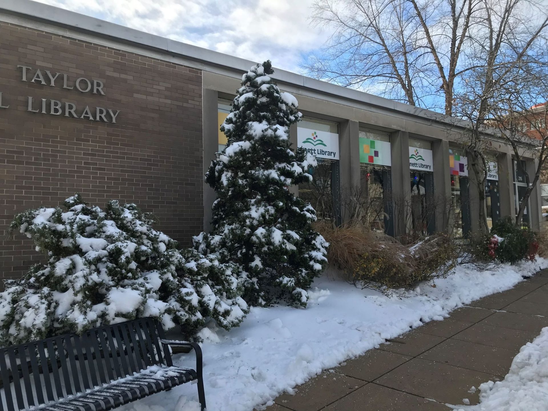 Kennett Library is pictured on a snowy day in December 2020.