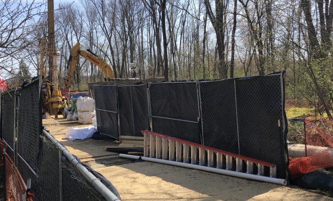 ME 2 pipeline construction site near the Chester County Library and business route 30.