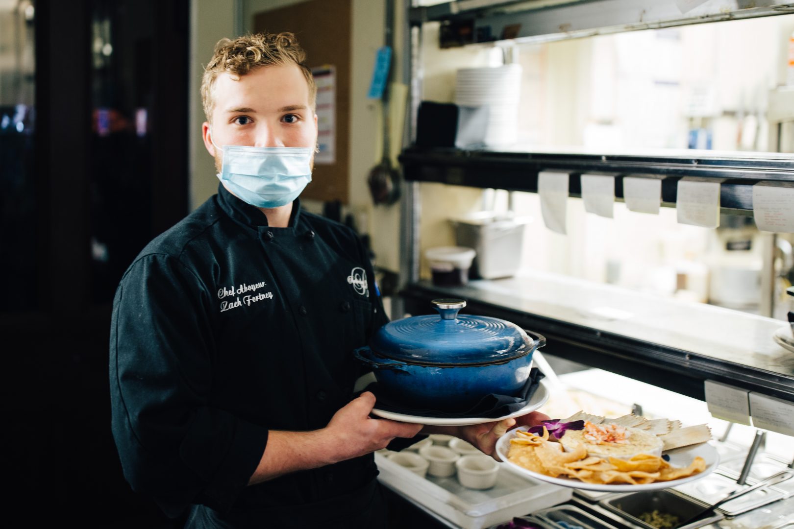 Chef Zach Fortney at The Belvedere Inn stands for a portrait on April 2, 2021.