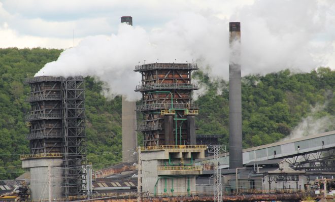 Quench towers at US Steel's Clairton Coke Works. 
