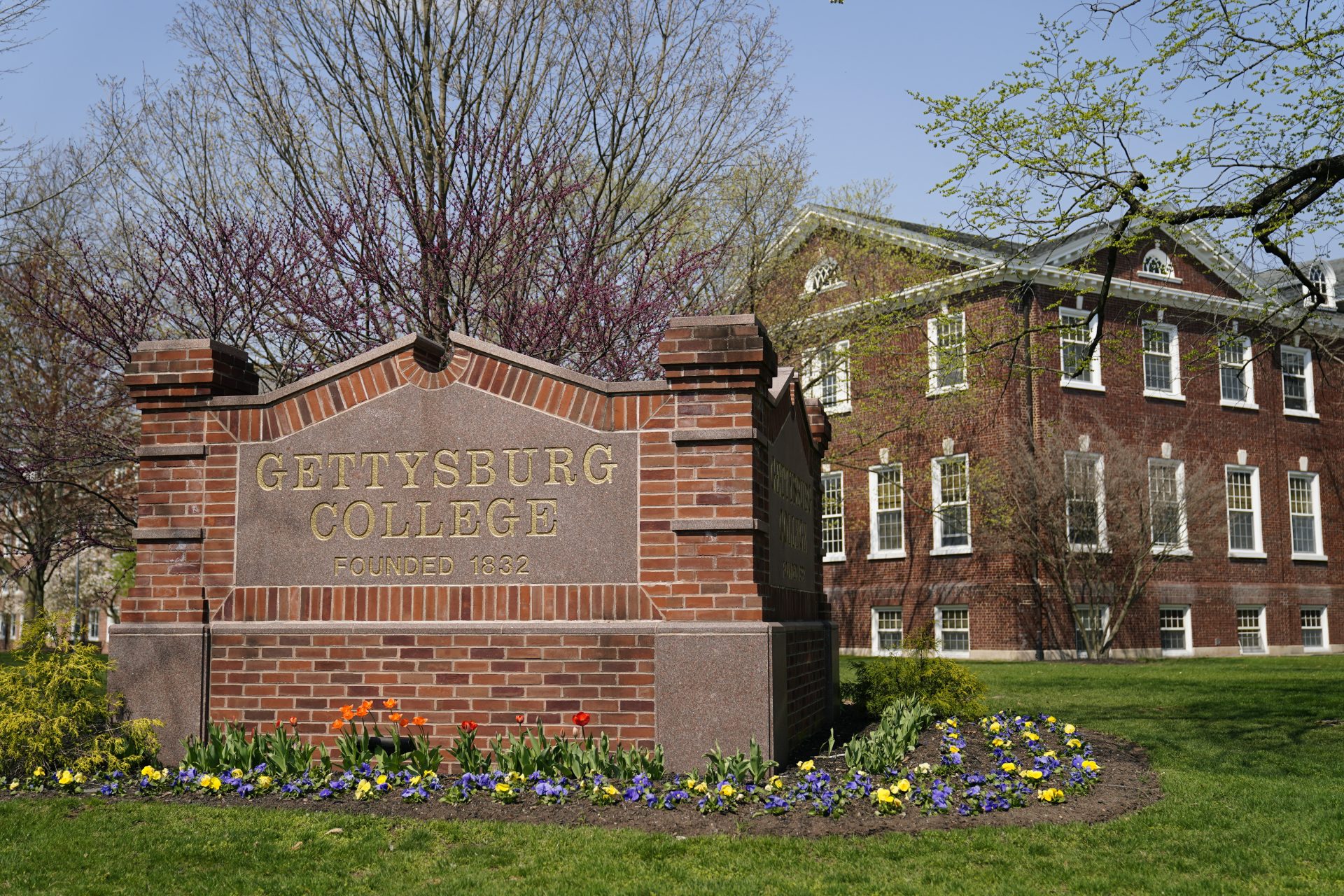 This Wednesday, April 7, 2021 photo shows the Gettysburg College campus in Gettysburg, Pa. A well-regarded school of about 2,400 students, Gettysburg is far from alone in reporting a troubling number of campus sex assaults under the 1990 Clery Act.
