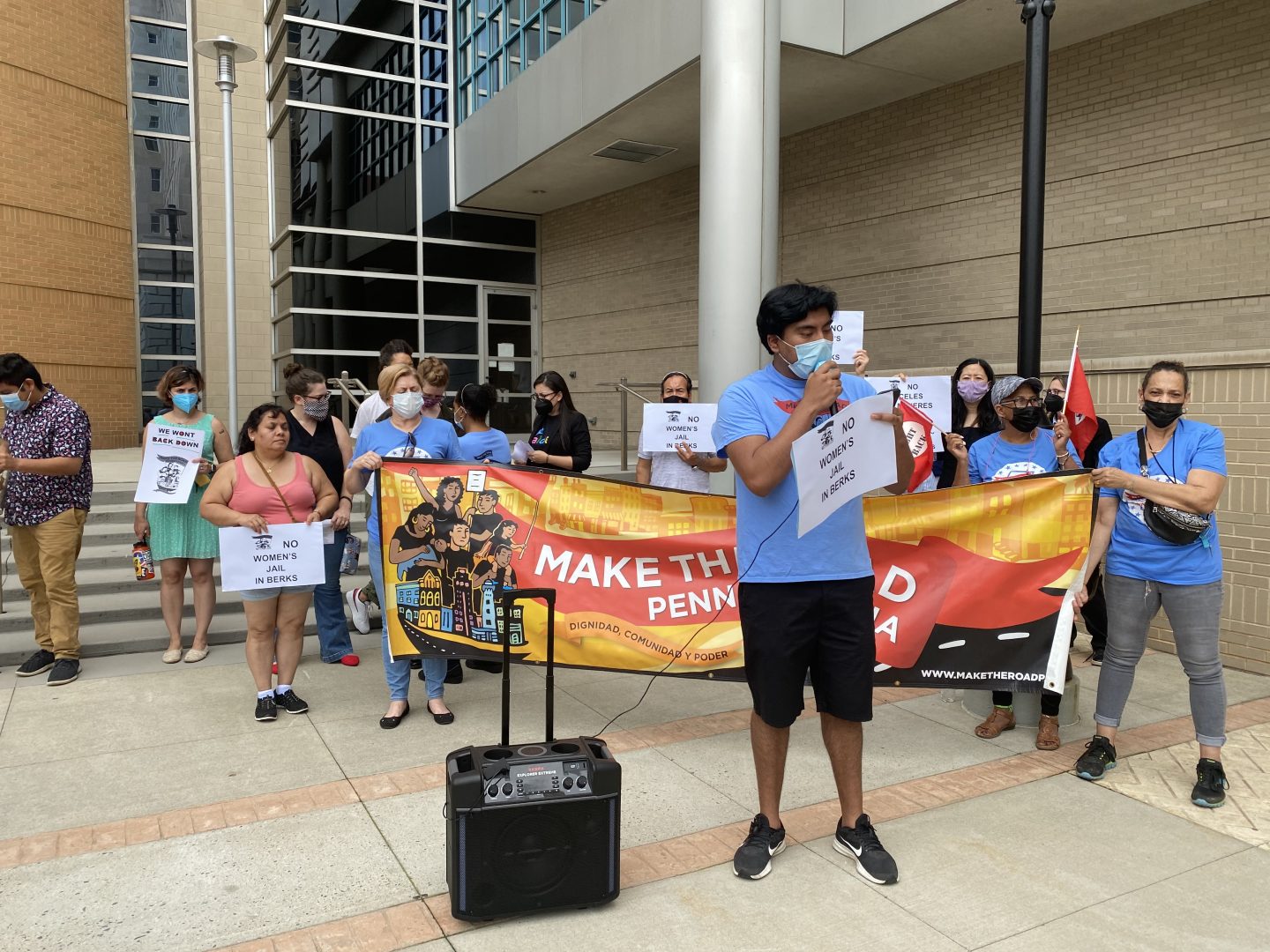 Make The Road Pennsylvania holds a rally Monday outside of the Berks County Services Building. They and other immigrant advocates are suing Berks County, for withholding information about the future of a county-owned immigrant detention center. 