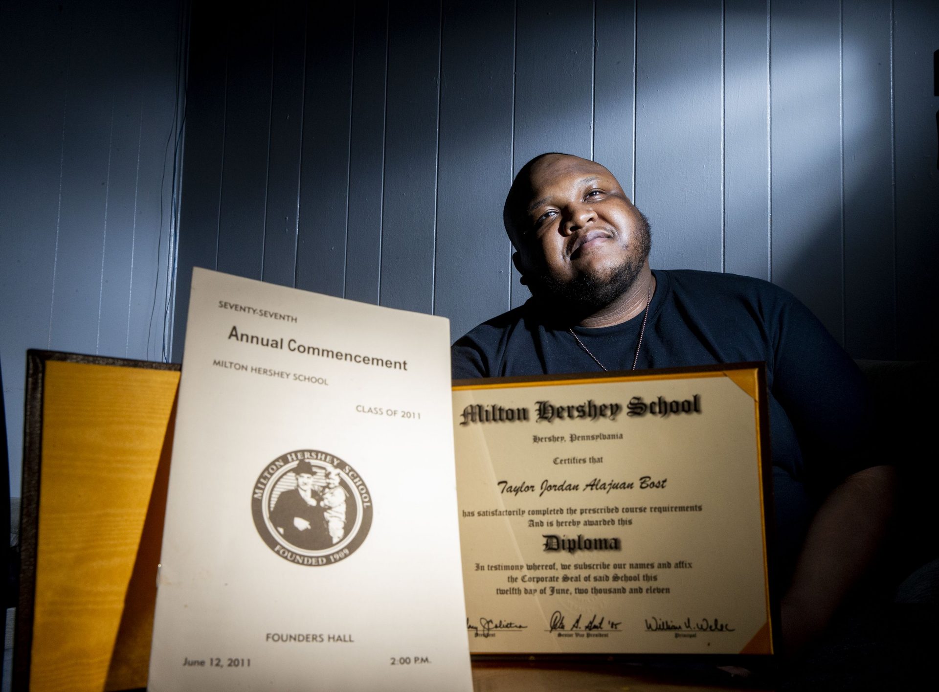 Taylor Bost, 28, enrolled at the school as a sixth grader. He was in awe of the beautiful campus, but he also remembers the rulebook as being “bigger than a hoagie.”