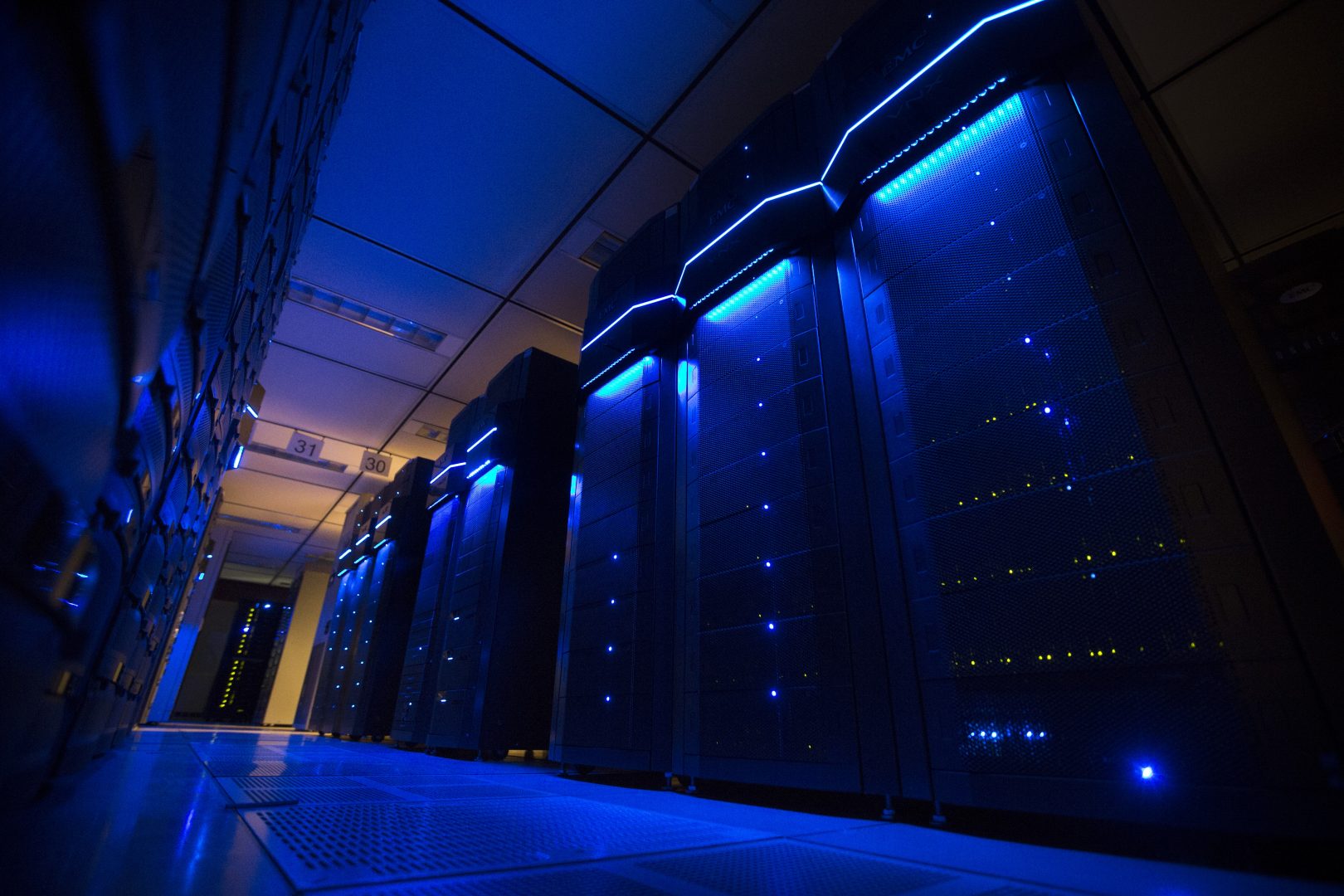 FILE PHOTO: This May 20, 2015 photo shows server banks inside a data center at AEP headquarters in Columbus, Ohio.
