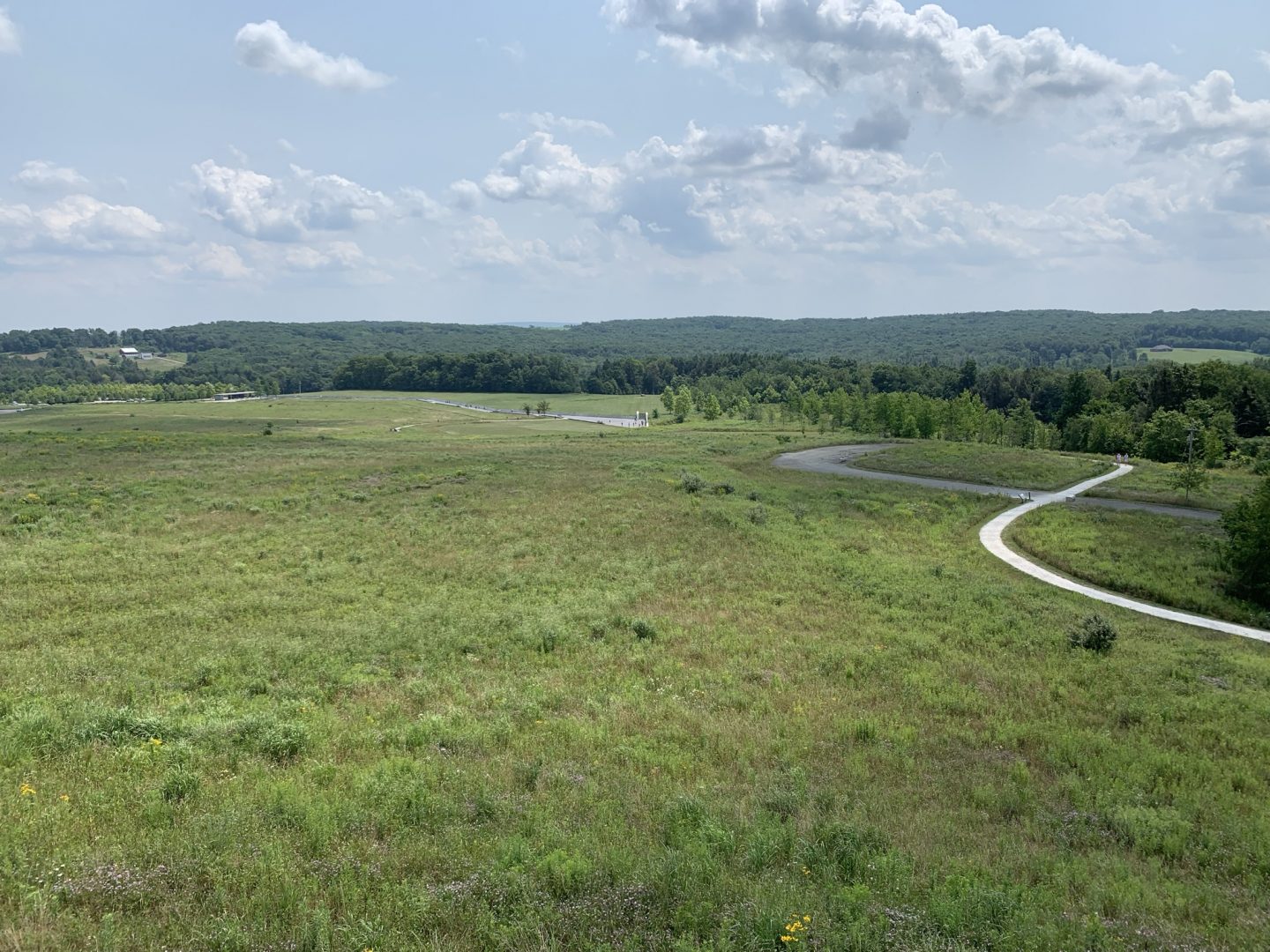 The Flight 93 National Memorial is seen from the visitor center in this photo from July 28, 2021.