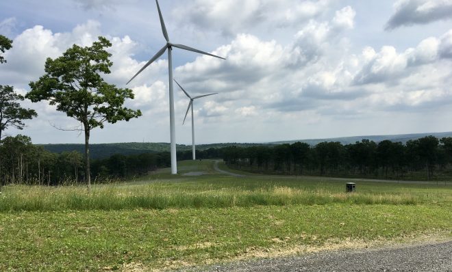 Turbines that are part of the Sandy Ridge Wind Farm in Centre and Blair counties. Wind energy is one option for electricity consumers in Pennsylvania.