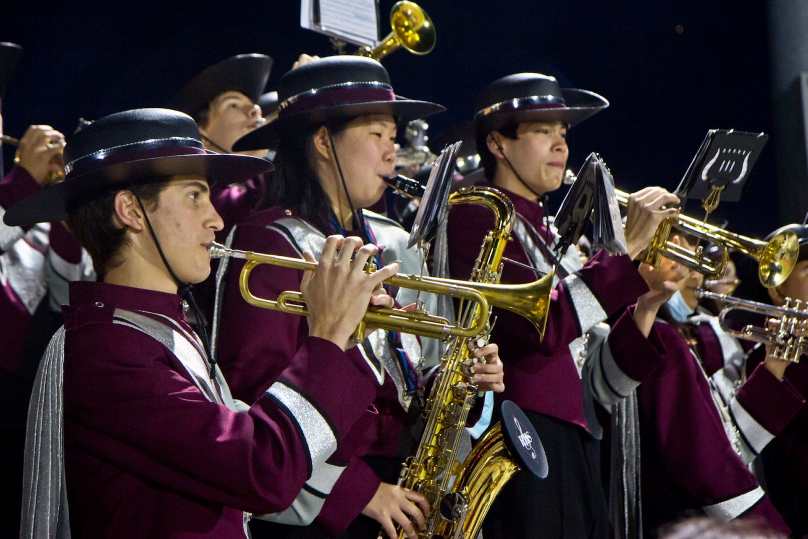 The Radnor High School band plays at the Friday night football game on October 22, 2021. 