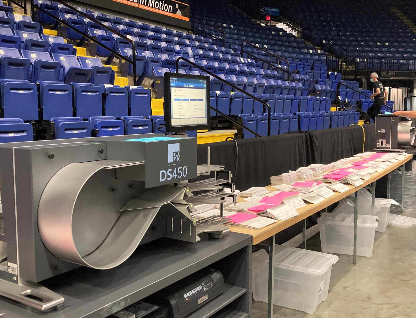 Mail-in ballots from the 2021 primary are ready to be scanned by Berks Election Services.