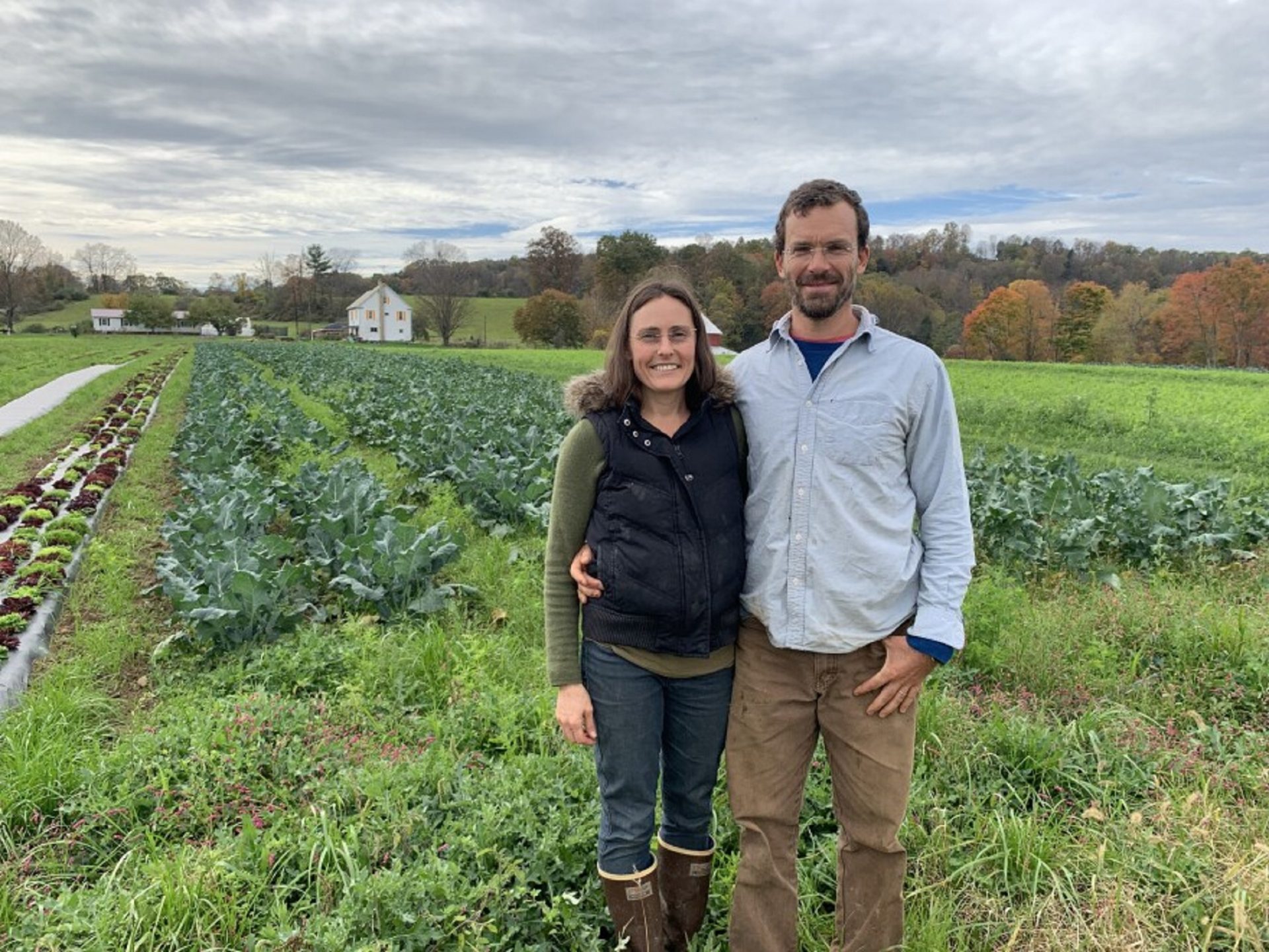 Aeros Lillstrom (left) and Chris Brittenburg, owners of Who Cooks For You Farm, began to sell produce 14 years ago. They grow on 60 acres in Armstrong County.