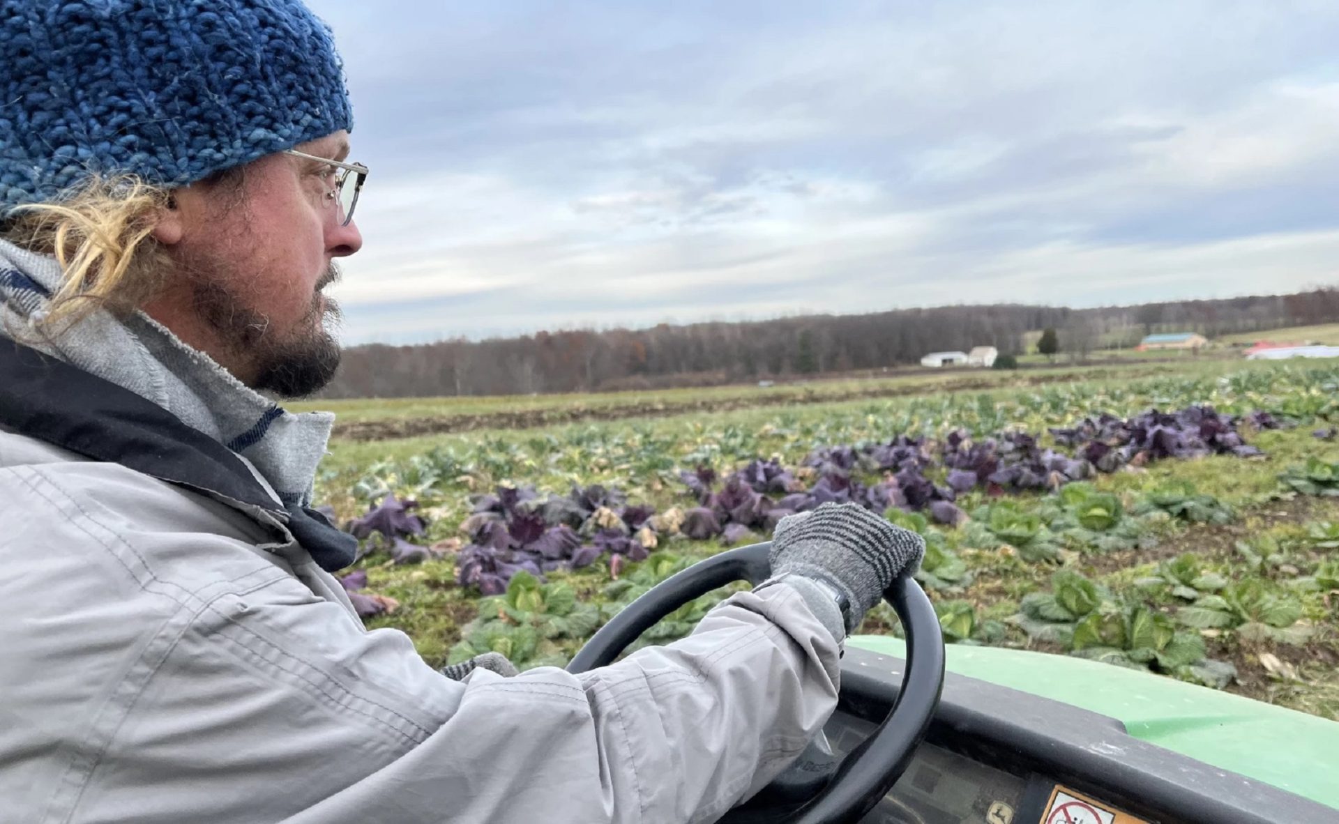 Johnny Parker at Edible Earth Farm in Sandy Lake, Pennsylvania.