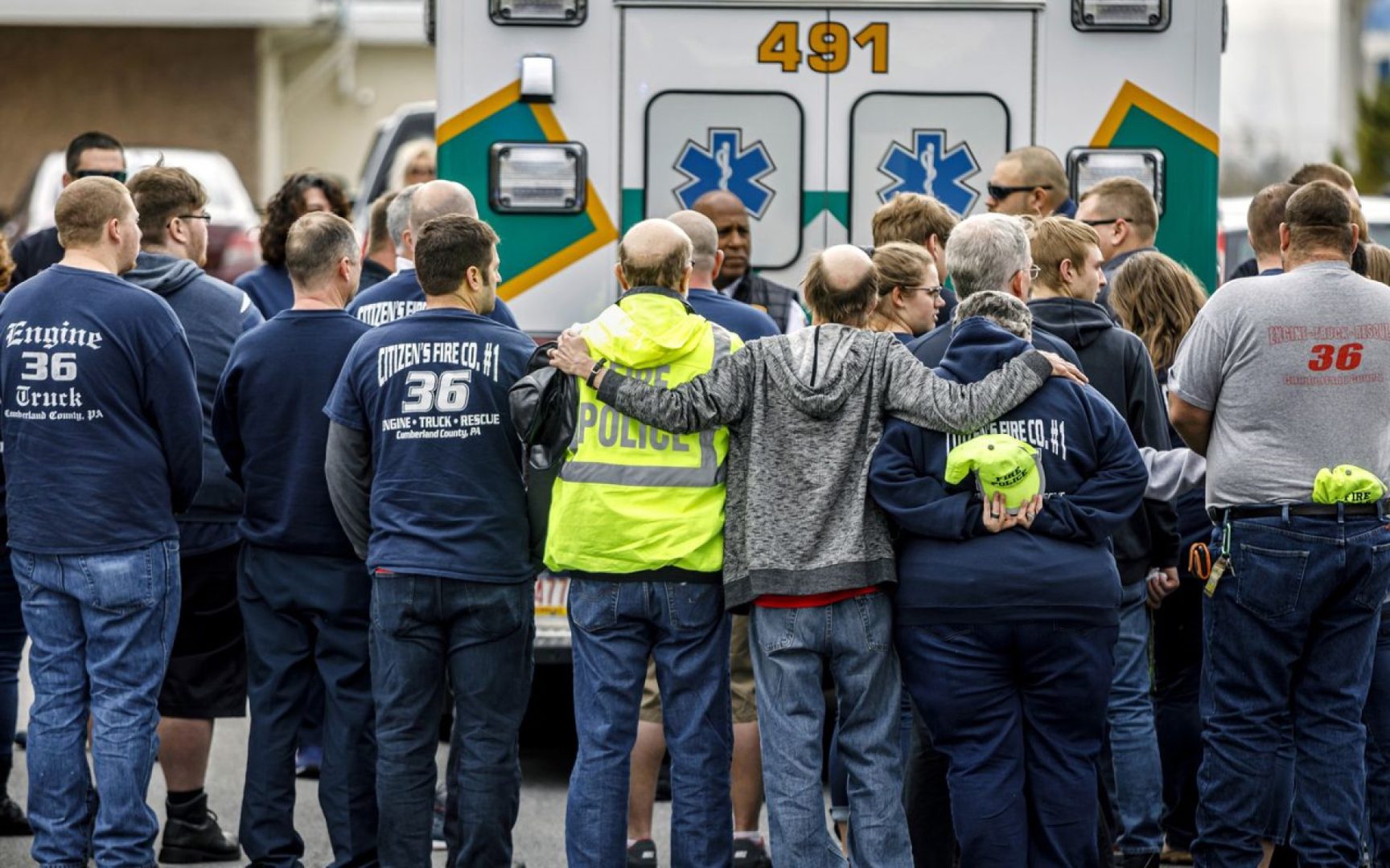 First responders know how to care for each other, to be sure, like these folks mourning fallen Mount Holly Springs firefighter Jerome Guise in 2020. But sometimes, the strains of the job require professional help. A new Cumberland County program aims to provide it. March 10, 2020. 