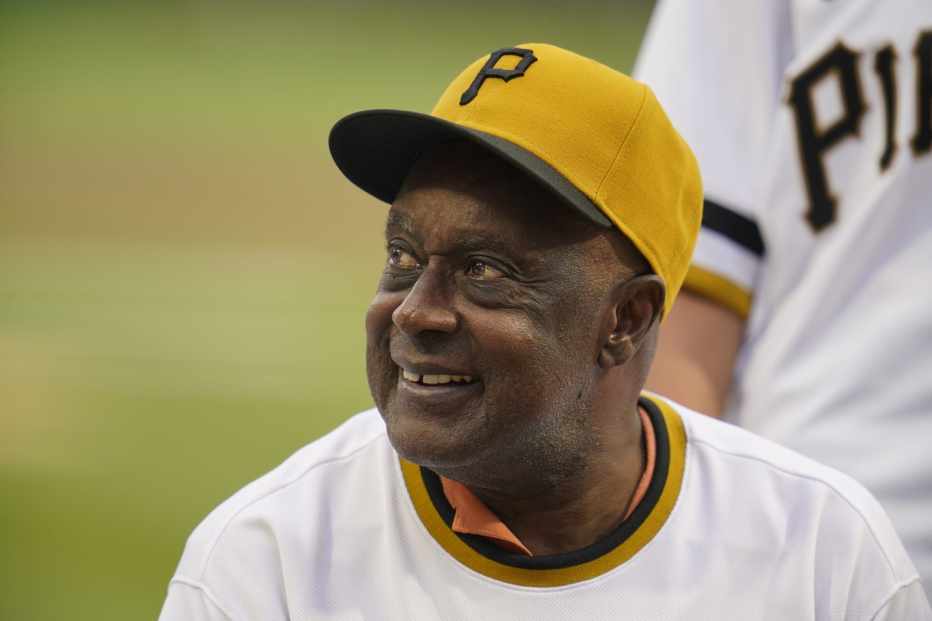 Gene Clines, a member of the 1971 World Champion Pittsburgh Pirates, takes part in a celebration of the 50th anniversary of the championship season before of a baseball game between the Pirates and the New York Mets in Pittsburgh, Saturday, July 17, 2021.