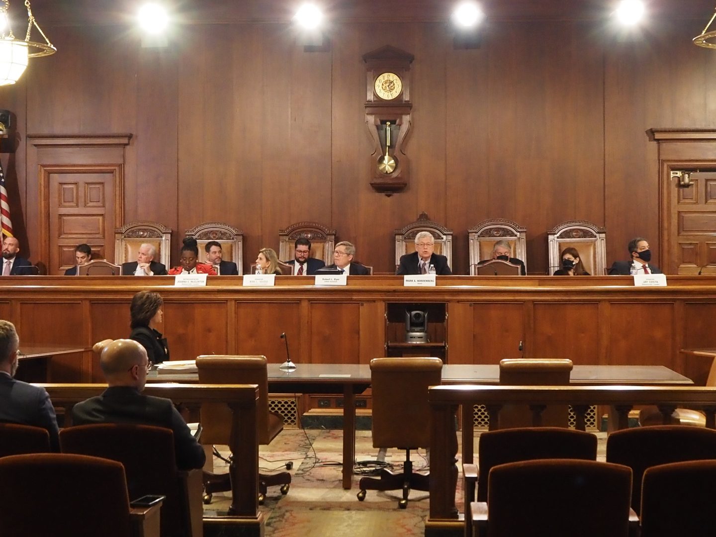 A meeting of the Legislative Reapportionment Commission on Feb. 4, 2022 at the state Capitol building in Harrisburg.